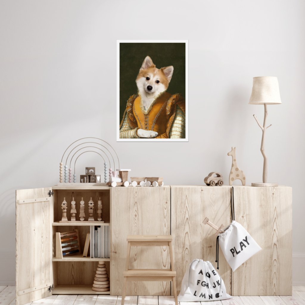 The Classy Lady: Custom Pet Poster - Paw & Glory - Dog Portraits - Pet Portraits