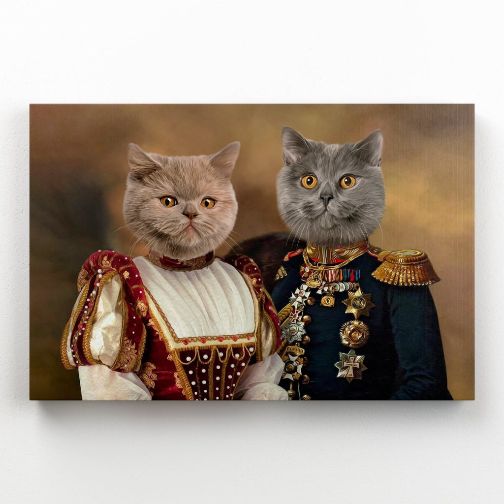 Pet Portraits | The Classy Pair: Animal Art Canvas | Paw & Glory