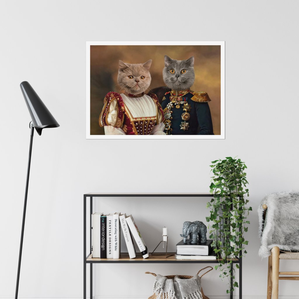 The Classy Pair: Animal Art Poster - Paw & Glory - Dog Portraits - Pet Portraits