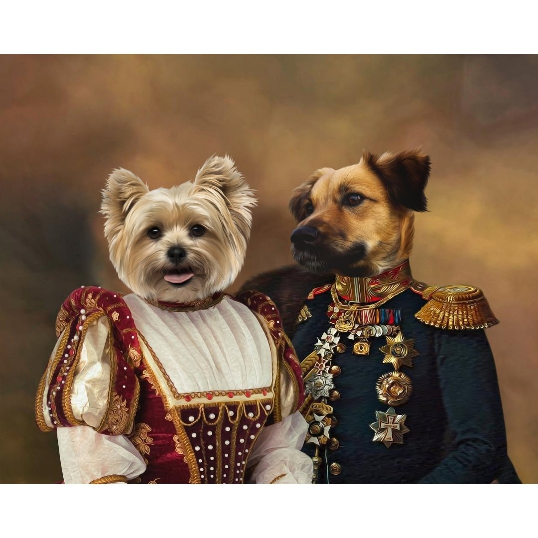 Pet Portraits | The Classy Pair: Custom Digital Download Pet Portrait | Paw & Glory