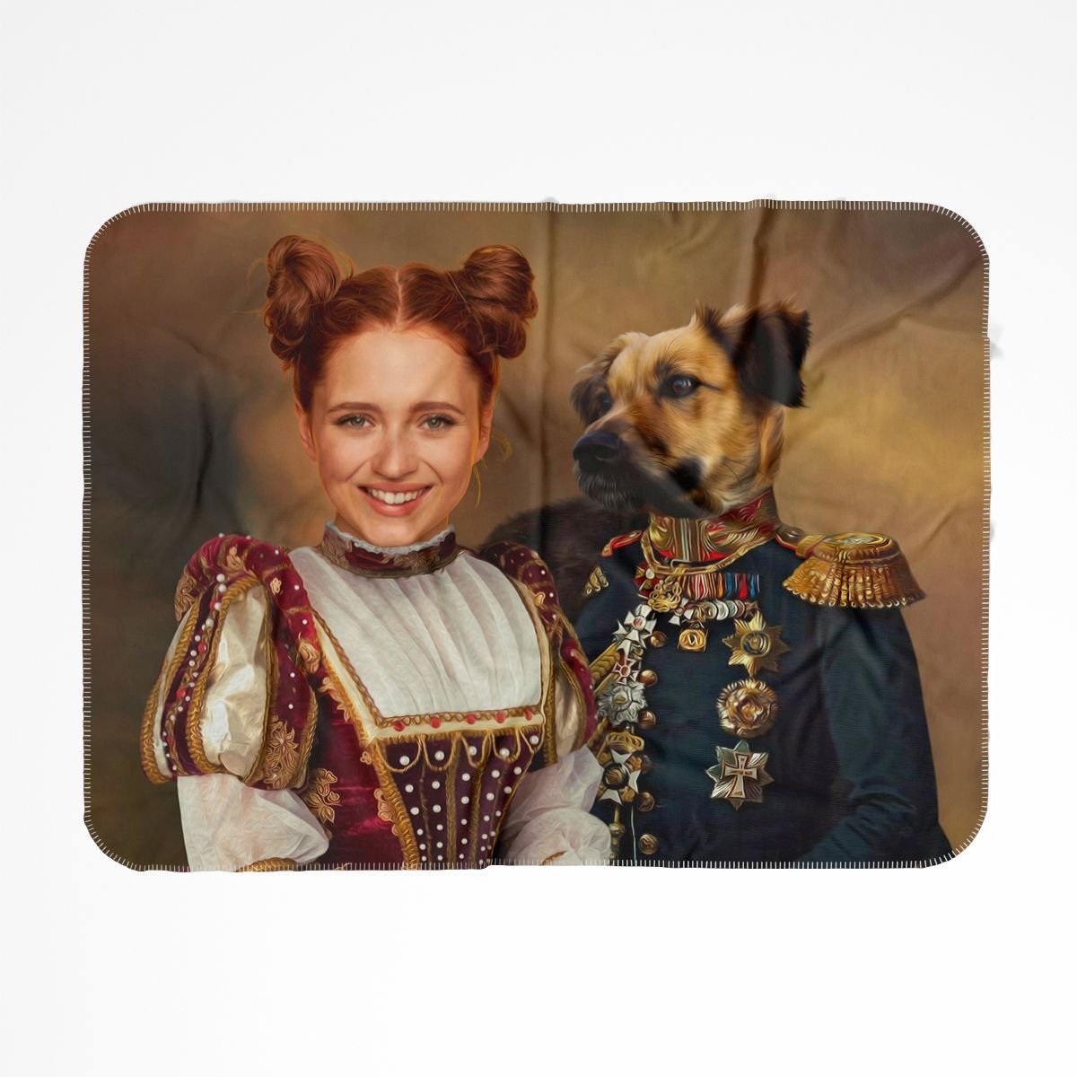 Pet Portraits | The Classy Pair: Custom Pet & Owner Blanket | Paw & Glory