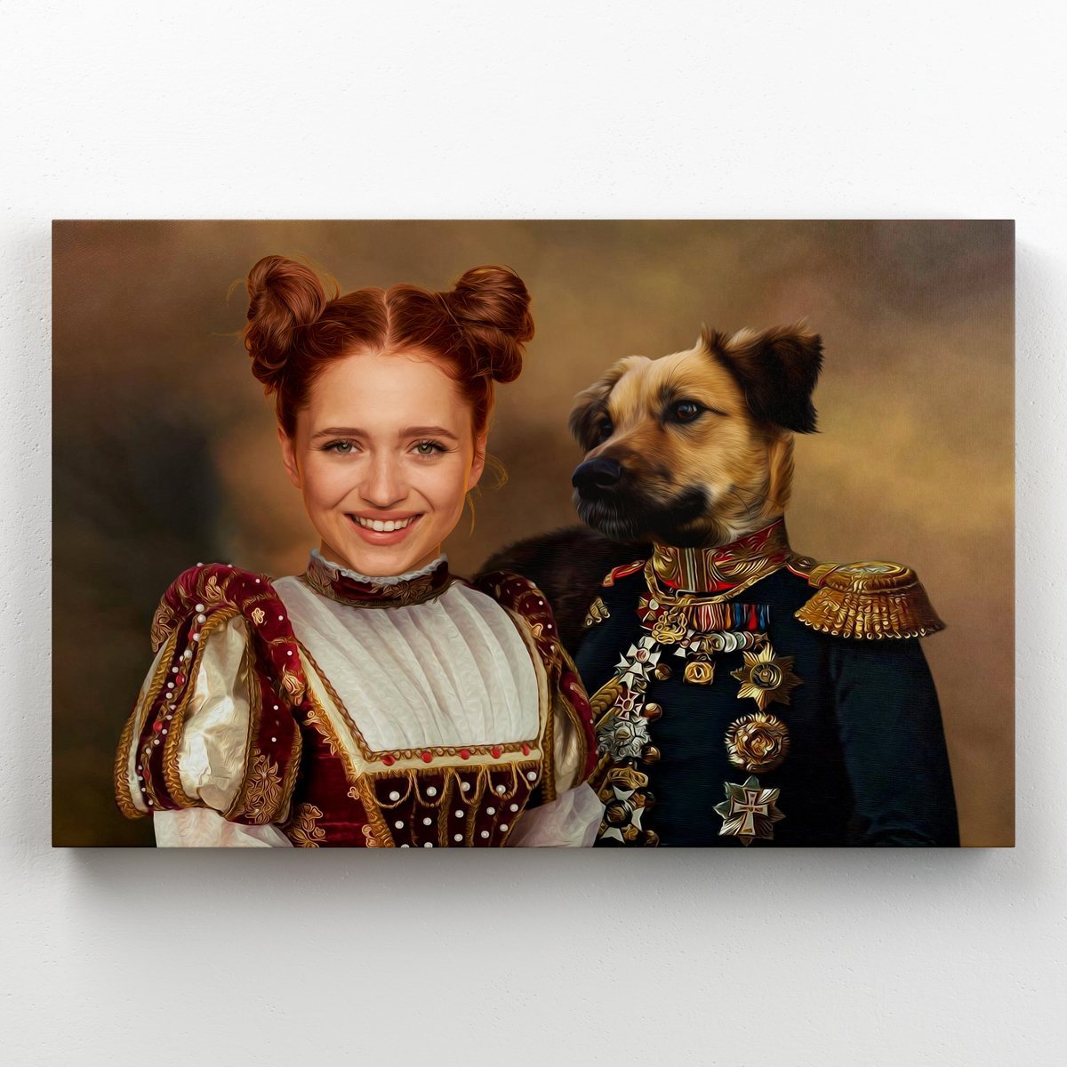Pet Portraits | The Classy Pair: Custom Pet & Owner Canvas | Paw & Glory