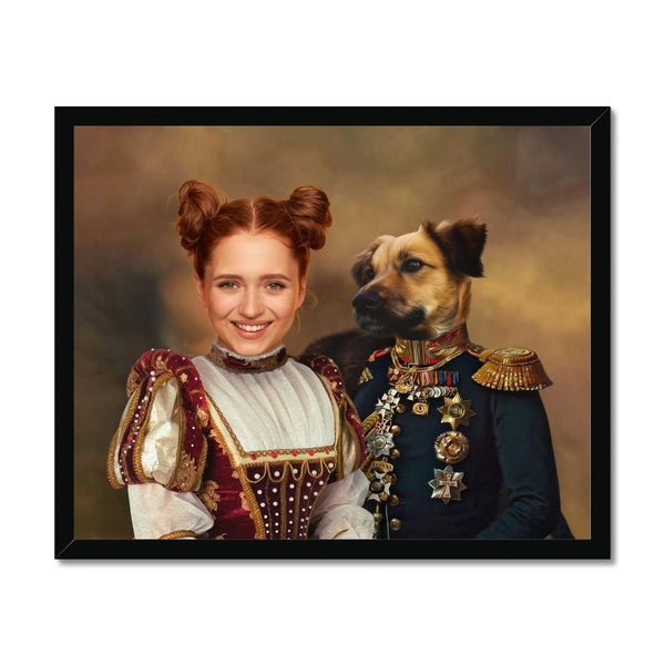 The Classy Pair: Custom Pet & Owner Portrait | framed pet portrait | Paw & Glory