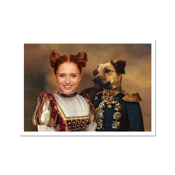The Classy Pair: Custom Pet & Owner Poster | royal pet portrait | Paw & Glory