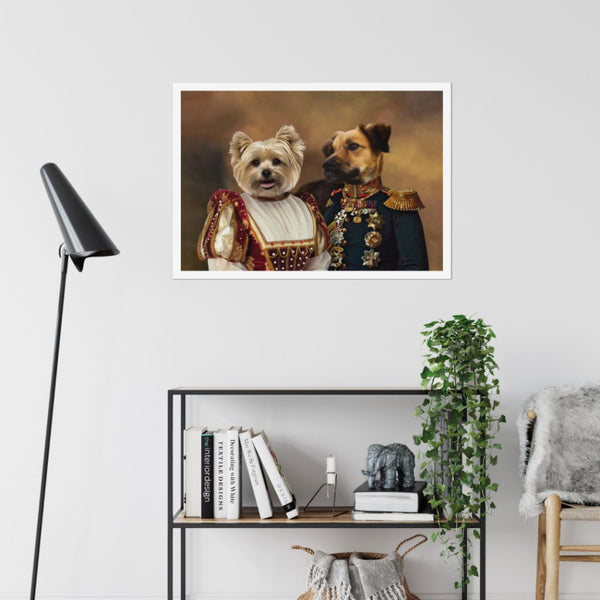The Classy Pair: Custom Pet Poster | royal pet portrait | Paw & Glory
