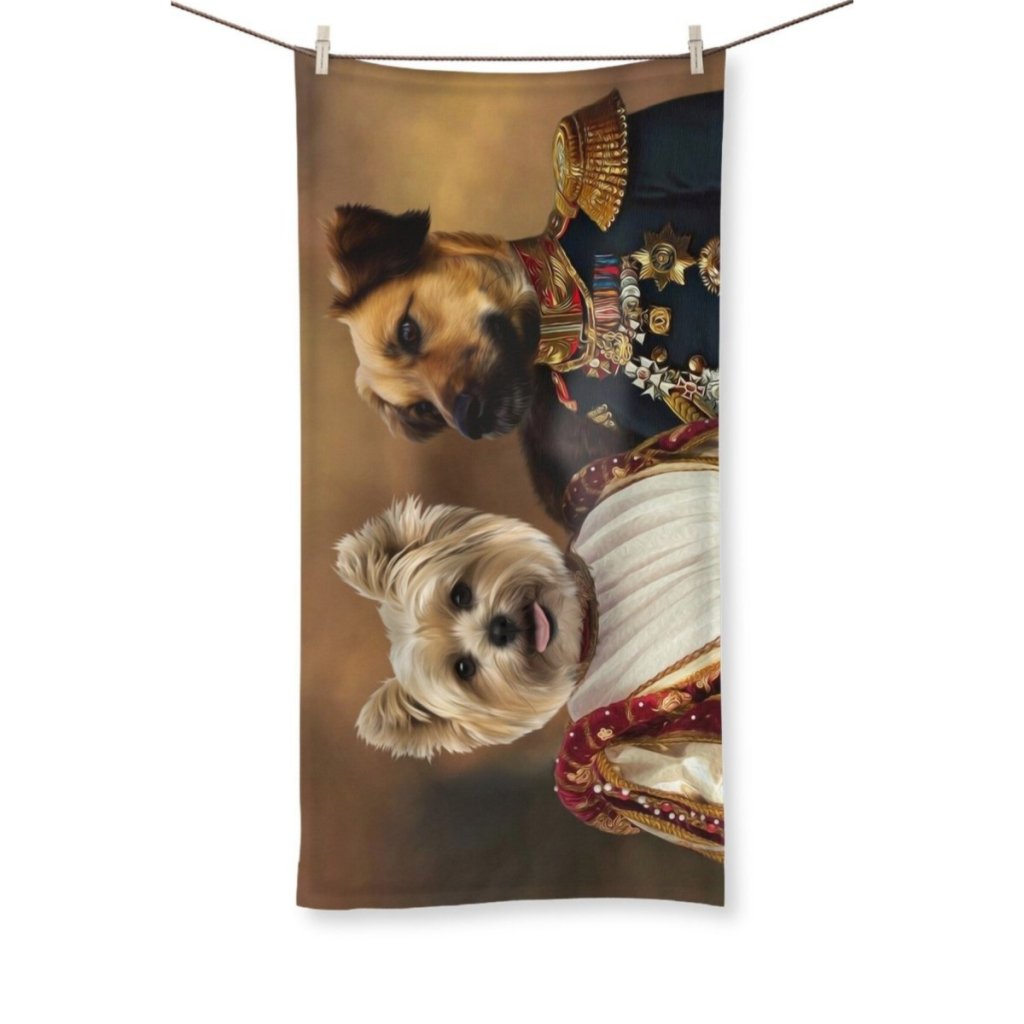 The Classy Pair: Custom Pet Towel - Paw & Glory - Dog Portraits - Pet Portraits