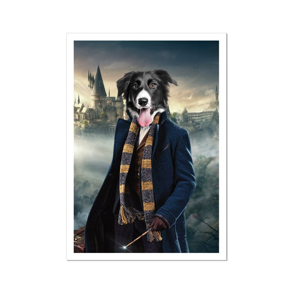 Clever Wizard Custom Pet Poster | Custom Pet Portrait Print | Paw & Glory
