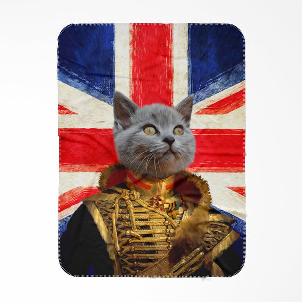 The Colonel British Flag Edition: Custom Pet Blanket | royal pet portrait | Paw & Glory