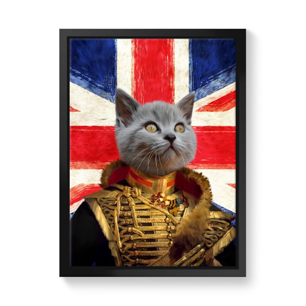 Pet Portraits | The Colonel British Flag Edition: Custom Pet Canvas | Paw & Glory
