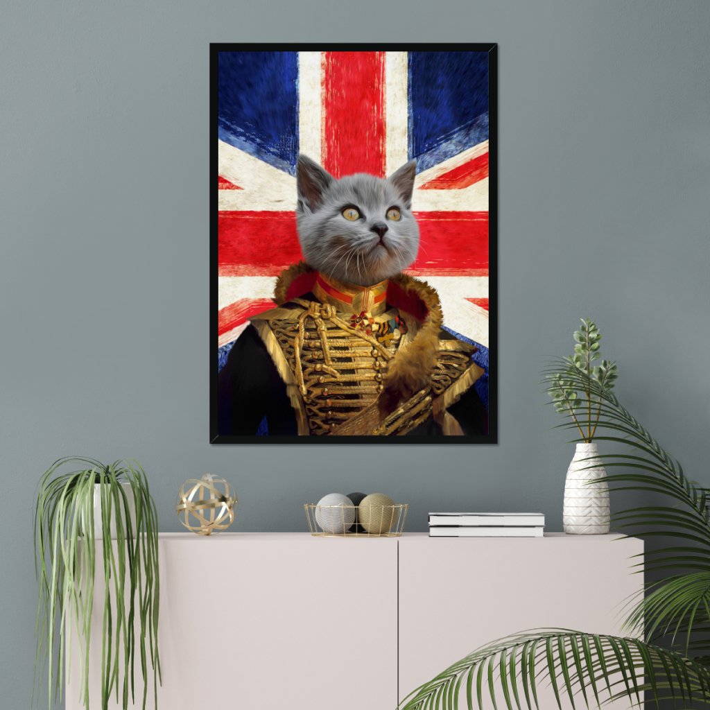 The Colonel British Flag Edition: Custom Pet Portrait - Paw & Glory - Dog Portraits - Pet Portraits