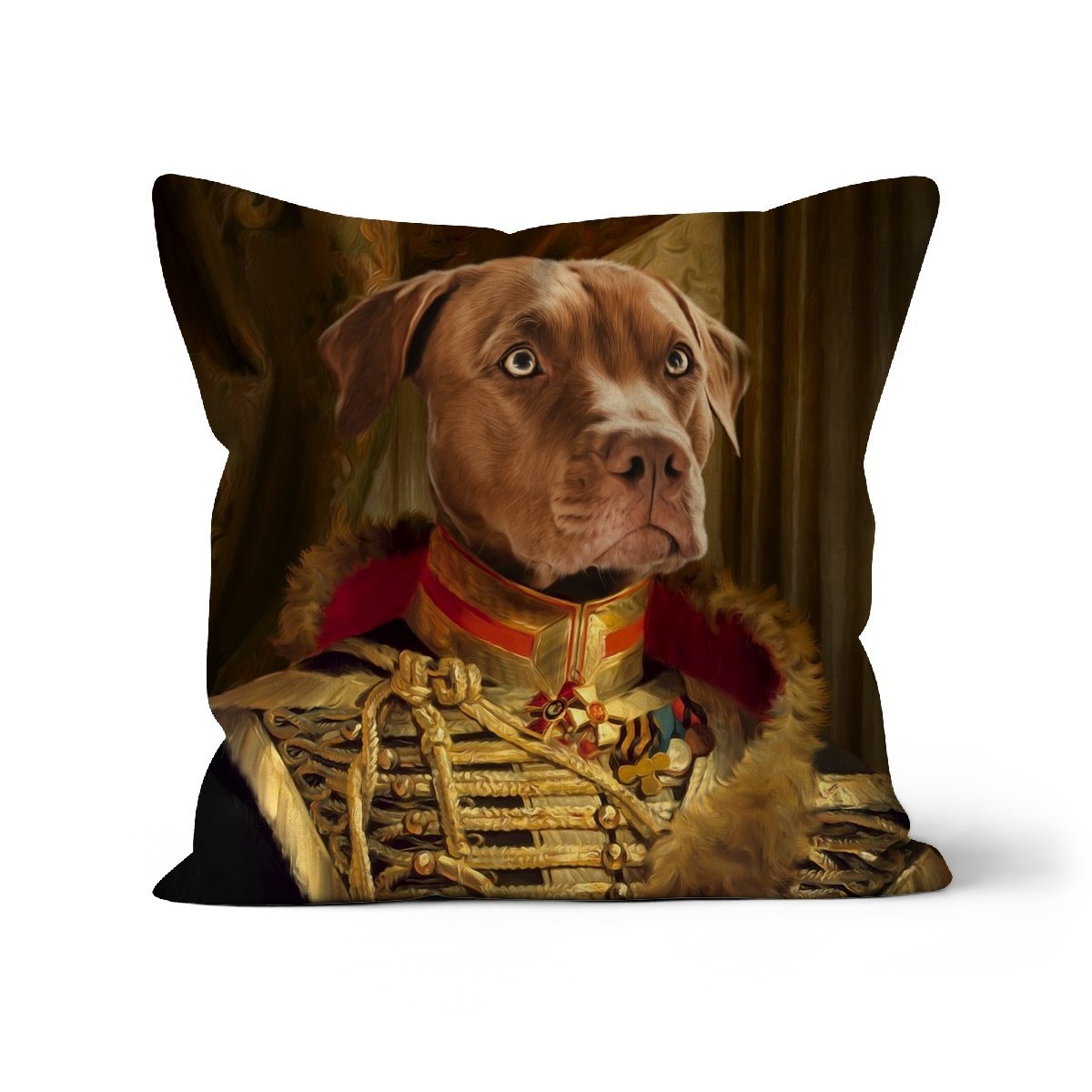 The Colonel: Custom Pet Pillow - Paw & Glory - Dog Portraits - Pet Portraits