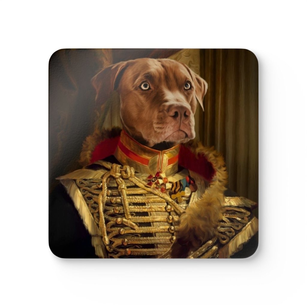 The Colonel: Pet Portrait Coaster - Paw & Glory - Dog Portraits - Pet Portraits