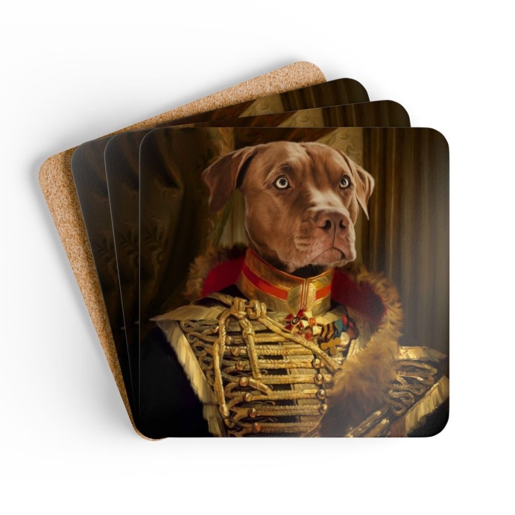 The Colonel: Pet Portrait Coaster - Paw & Glory - Dog Portraits - Pet Portraits