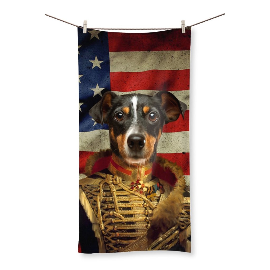 Pet Portraits | The Colonel USA Flag Edition: Custom Pet Towel | Paw & Glory