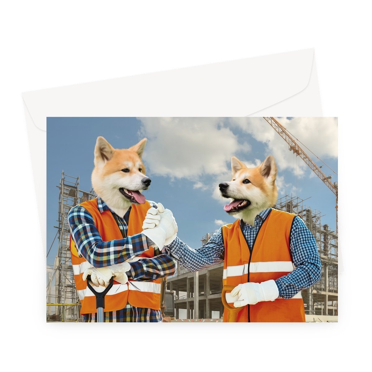 Pet Portraits | The Construction Workmates: Custom Pet Greeting Card | Paw & Glory
