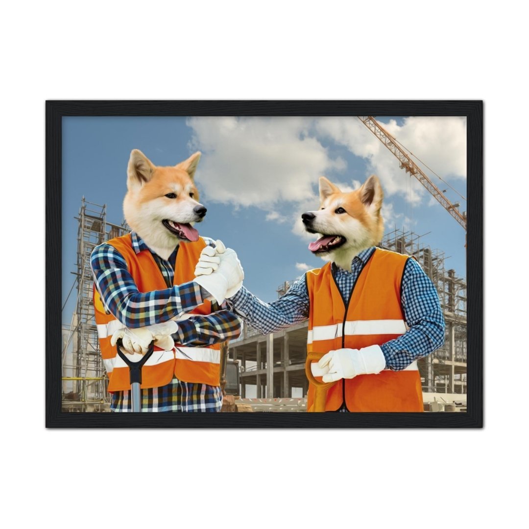 Pet Portraits | The Construction Workmates: Custom Pet Portrait | Paw & Glory