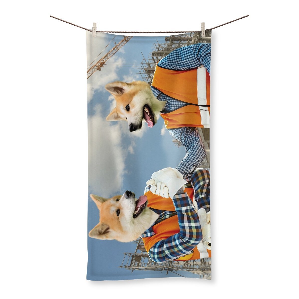 Pet Portraits | The Construction Workmates: Custom Pet Towel | Paw & Glory