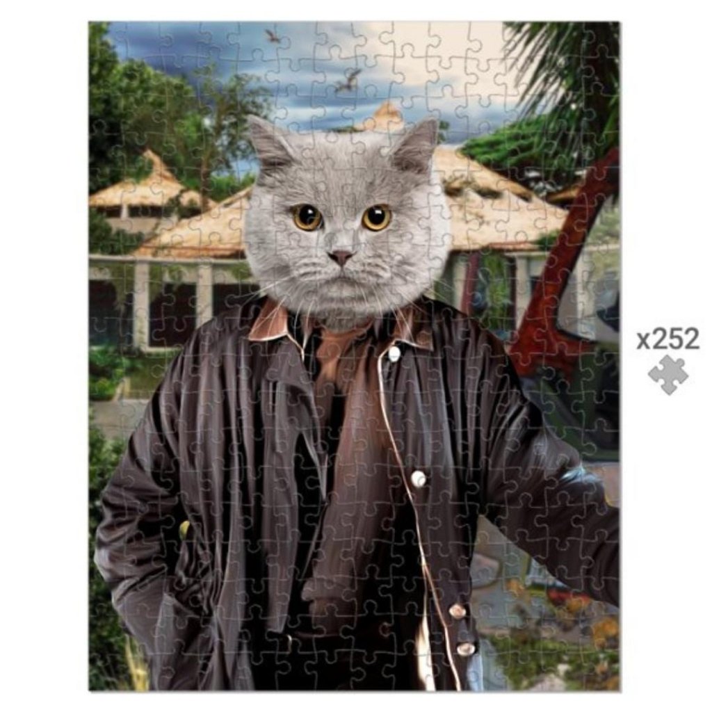 Pet Portraits | The Cool Nerd (Jurassic Park Inspired): Custom Pet Puzzle | Paw & Glory