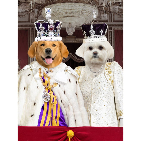 The Coronation Couple: Custom Digital Download Pet Portrait | royal pet portrait | Paw & Glory
