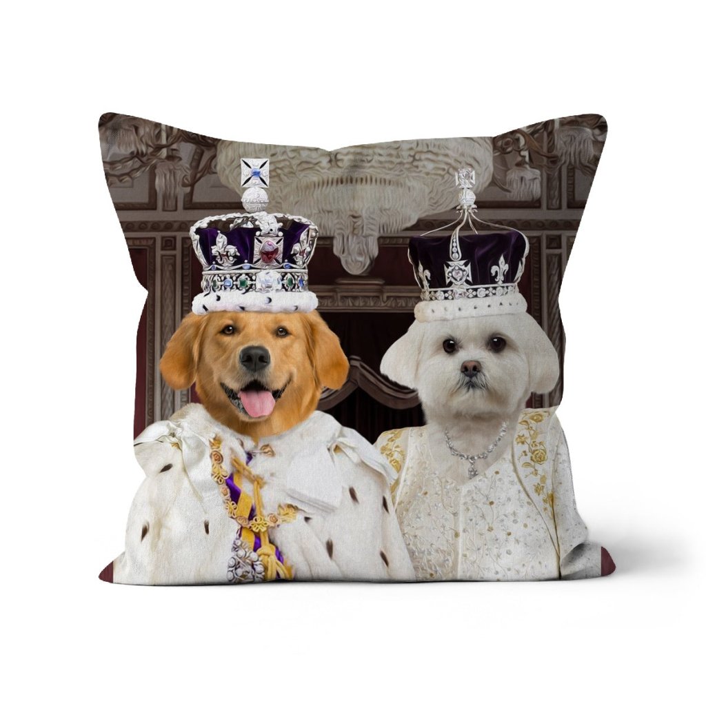 Pet Portraits | The Coronation Couple: Custom Pet Pillow | Paw & Glory