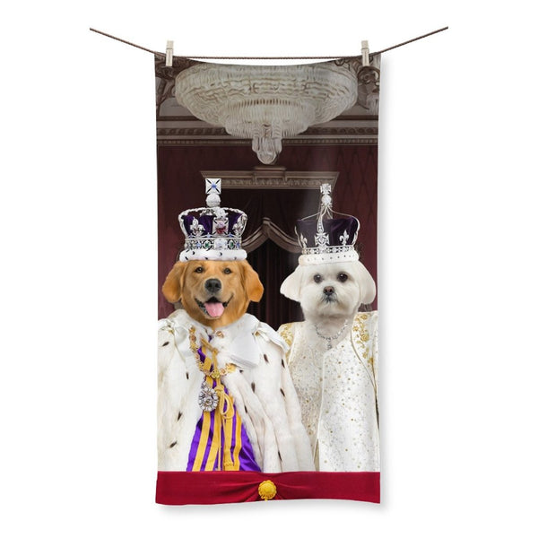 The Coronation Couple: Custom Pet Towel | royal pet portrait | Paw & Glory