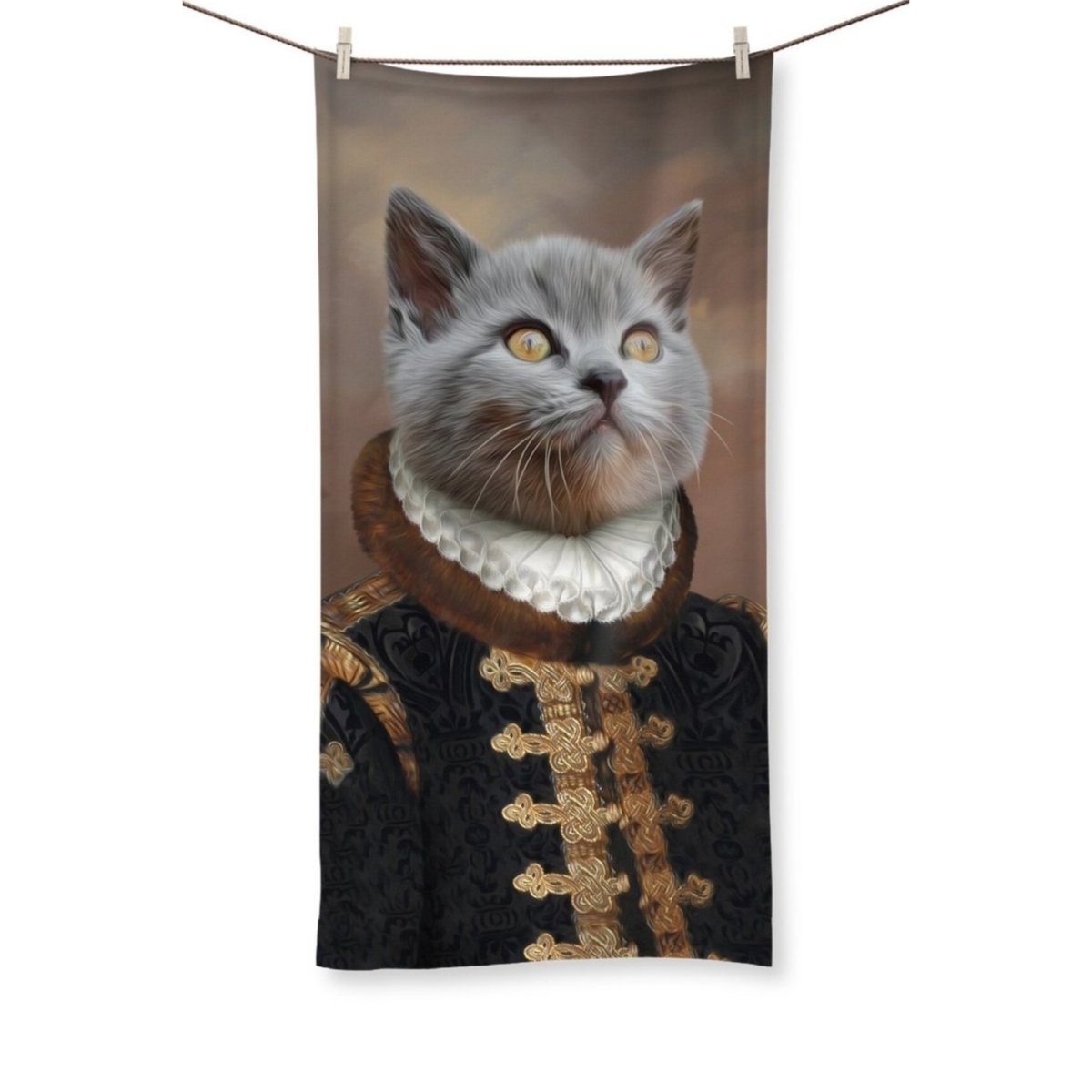 The Count: Custom Pet Towel - Paw & Glory - Dog Portraits - Pet Portraits
