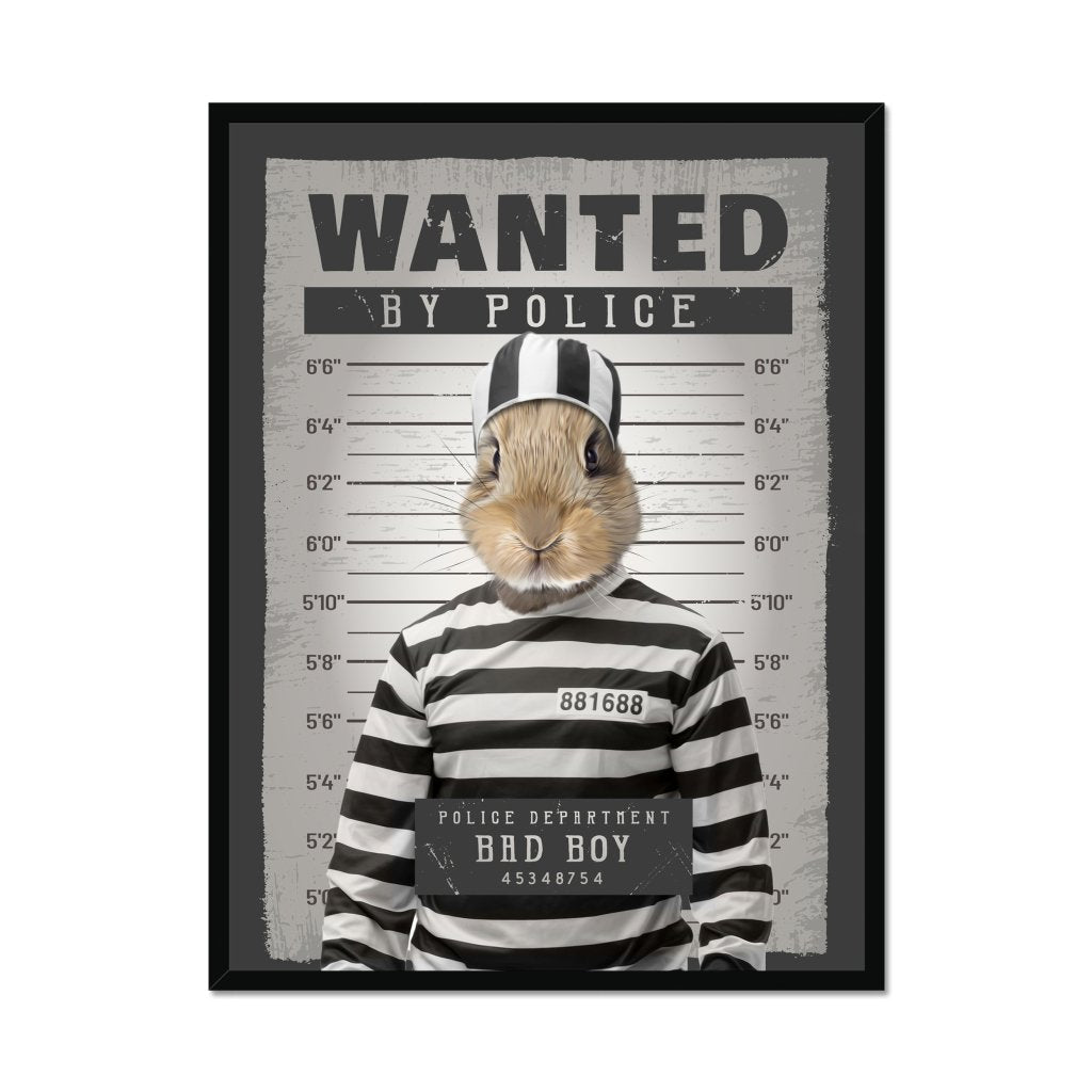 Pet Portraits | The Criminal: Animal Art Framed Portrait | Paw & Glory