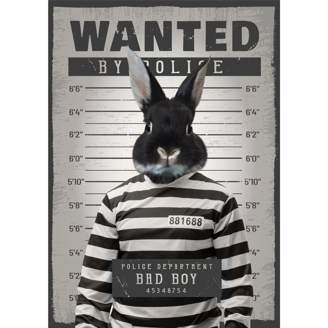 Pet Portraits | The Criminal: Custom Digital Download Pet Portrait | Paw & Glory