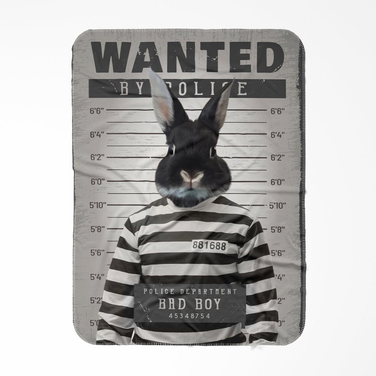 Pet Portraits | The Criminal: Custom Pet Blanket | Paw & Glory