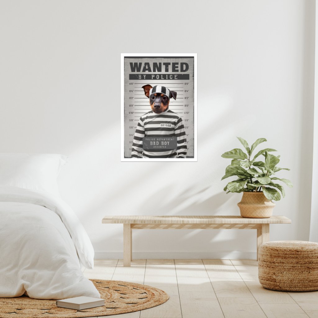 Pet Portraits | The Criminal: Custom Pet Poster | Paw & Glory