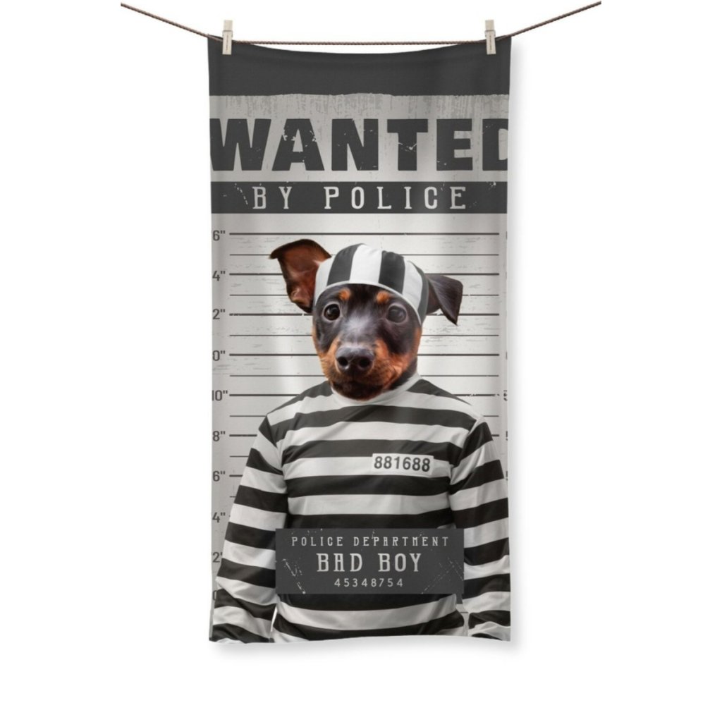Pet Portraits | The Criminal: Custom Pet Towel | Paw & Glory
