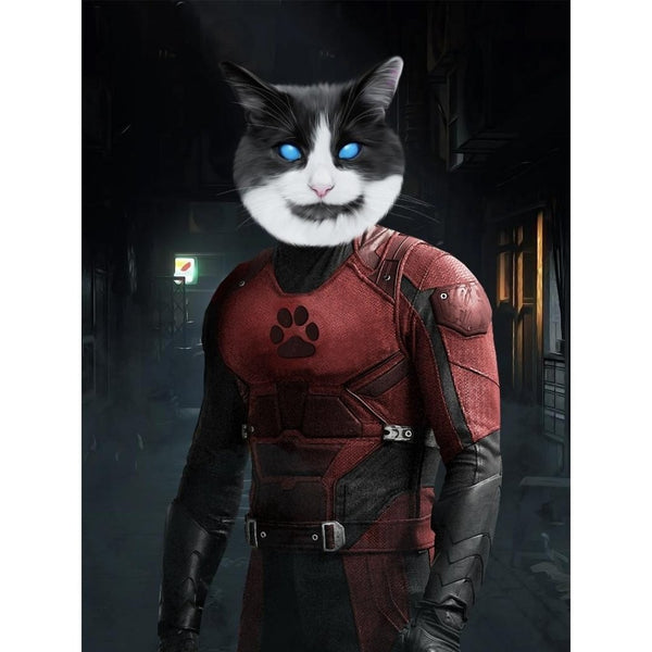Masked City Hero Custom Digital Download Pet Portrait | Pet Portrait From Photo | Paw & Glory