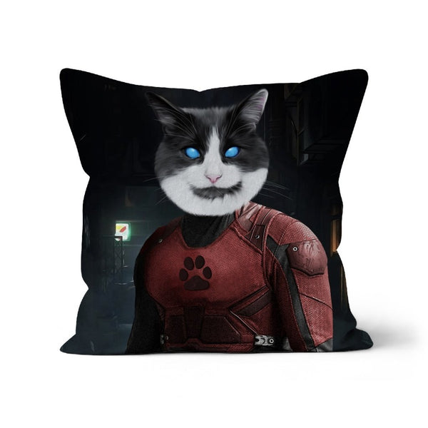 Masked City Hero Custom Pet Pillow | Funny Pet Portrait | Paw & Glory