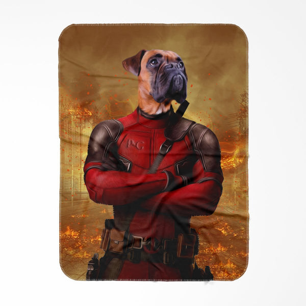 Red Masked Antihero Custom Pet Blanket | Pet Lover Gift | Paw & Glory