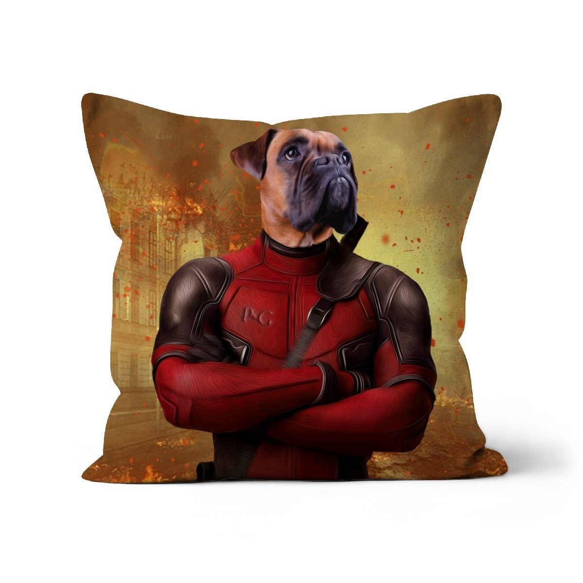 Pet Portraits | The Deadpawl: Custom Pet Pillow | Paw & Glory