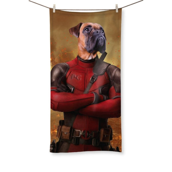 Red Masked Antihero Custom Pet Towel | Pet Lover Gift | Paw & Glory