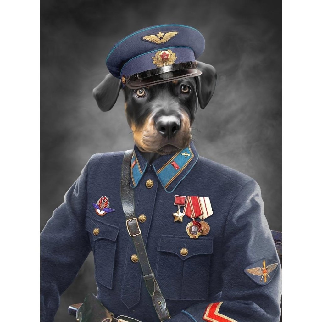 Pet Portraits | The Decorated Soldier: Custom Digital Download Pet Portrait | Paw & Glory
