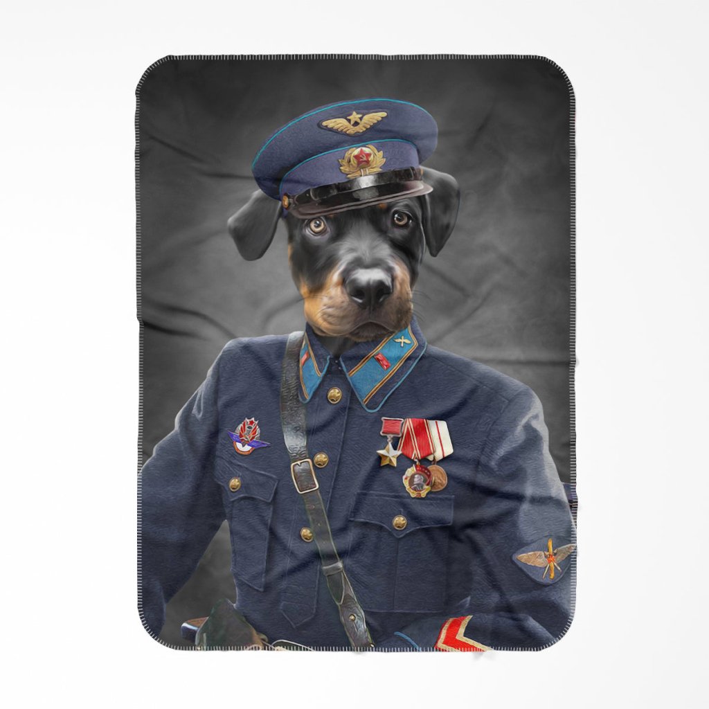 Pet Portraits | The Decorated Soldier: Custom Pet Blanket | Paw & Glory