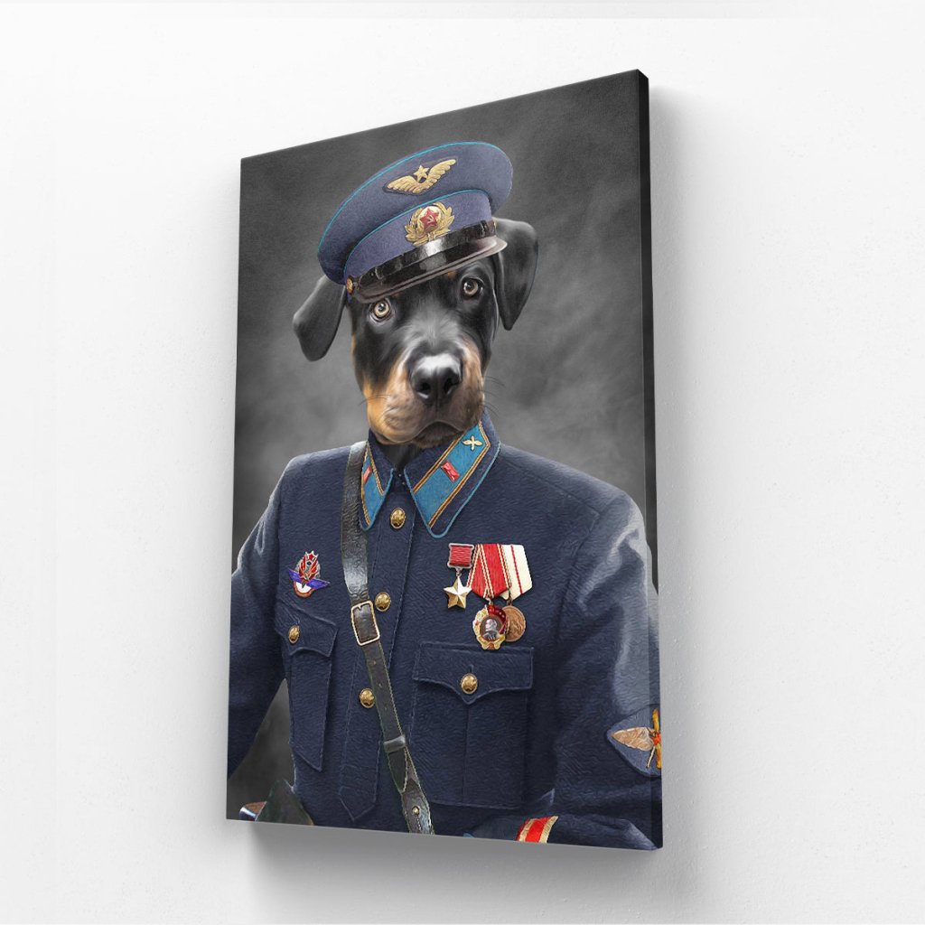 Pet Portraits | The Decorated Soldier: Custom Pet Canvas | Paw & Glory