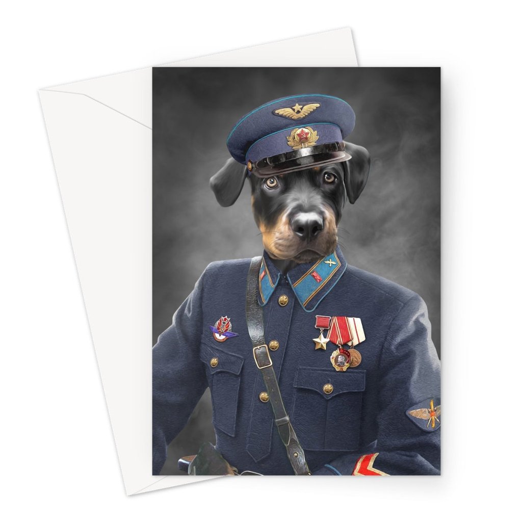 Pet Portraits | The Decorated Soldier: Custom Pet Greeting Card | Paw & Glory