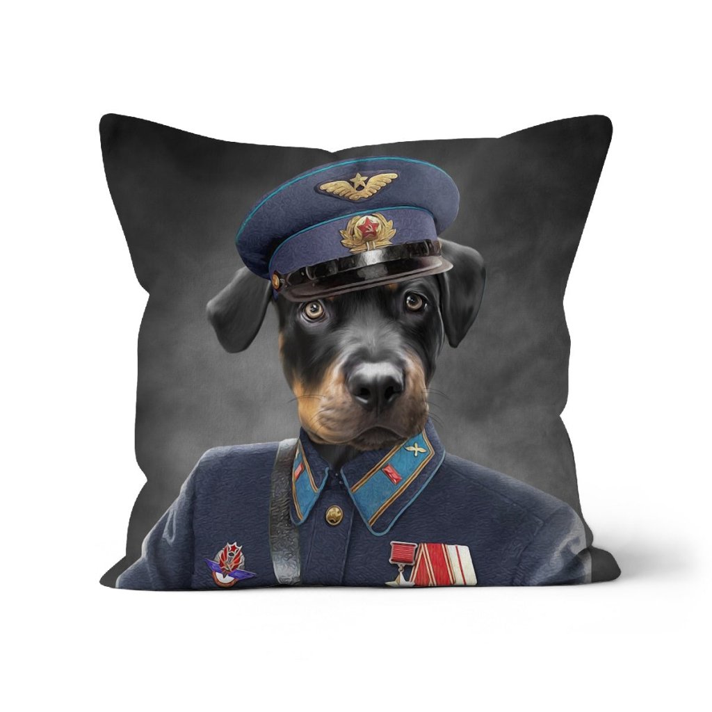 Pet Portraits | The Decorated Soldier: Custom Pet Pillow | Paw & Glory