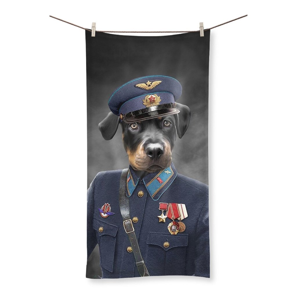 Pet Portraits | The Decorated Soldier: Custom Pet Towel | Paw & Glory