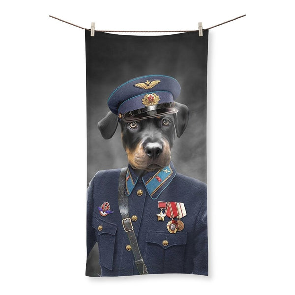 The Decorated Soldier: Custom Pet Towel - Paw & Glory - Dog Portraits - Pet Portraits
