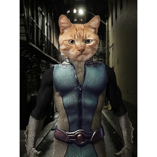 Sea Superhero Custom Digital Download Pet Portrait | Paw & Glory