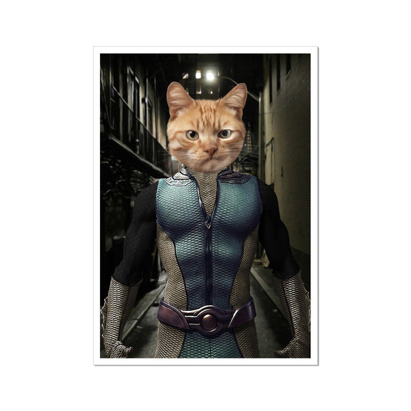 Sea Superhero Custom Pet Poster | Custom Pet Portrait Print | Paw & Glory