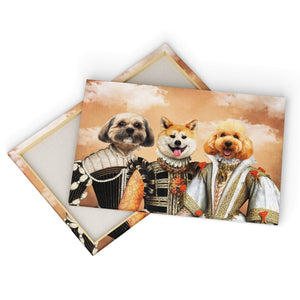 The Dignified 3: Custom Pet Canvas - Paw & Glory - Dog Portraits - Pet Portraits