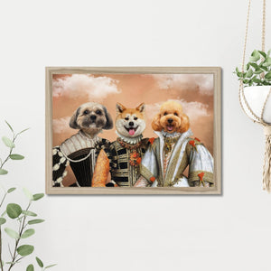 The Dignified 3: Custom Pet Portrait - Paw & Glory - Dog Portraits - Pet Portraits