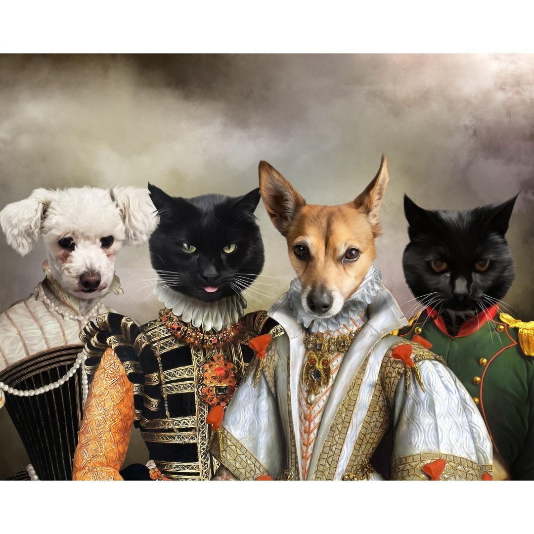 Pet Portraits | The Dignified 4: Custom Digital Download Pet Portrait | Paw & Glory