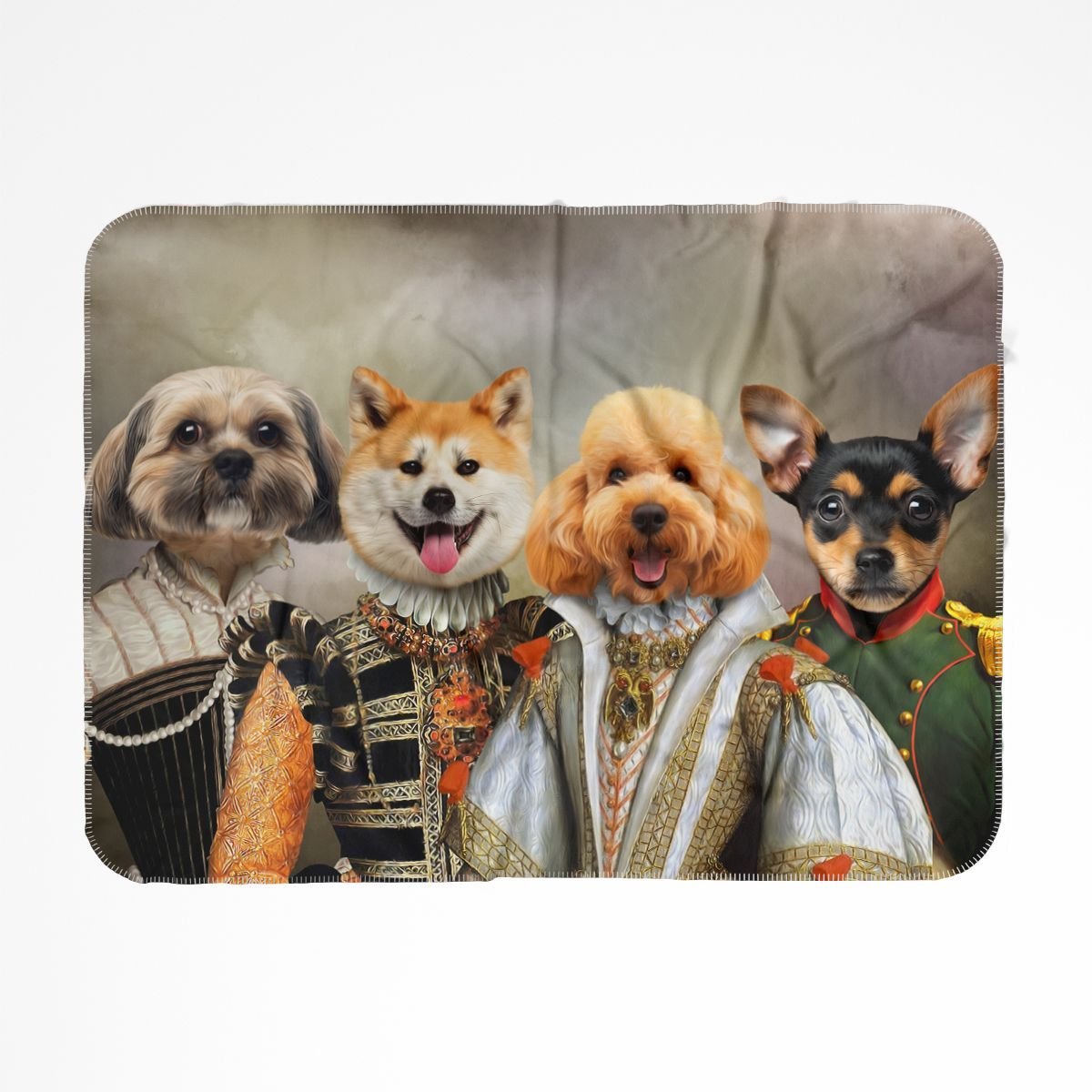 Pet Portraits | The Dignified 4: Custom Pet Blanket | Paw & Glory