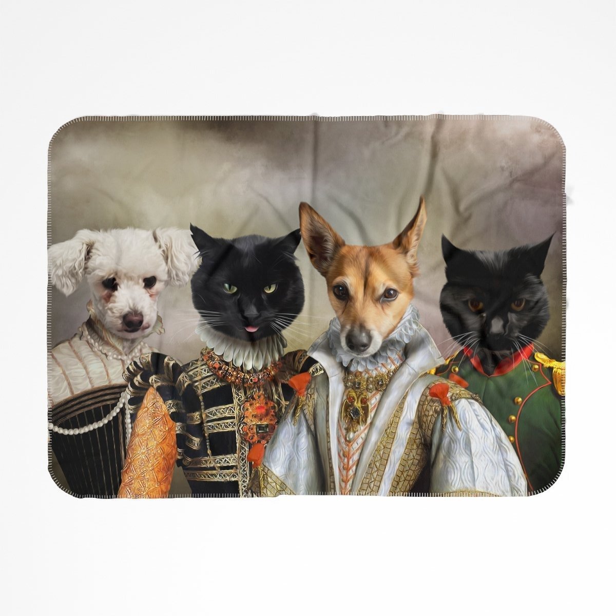 Pet Portraits | The Dignified 4: Custom Pet Blanket | Paw & Glory